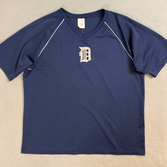 Vintage Detroit Tigers Majestic MLB Baseball Jersey T Shirt V Neck Mens XL - Picture 3 of 11